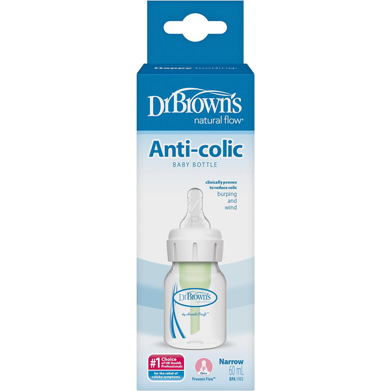 Load image into Gallery viewer, Dr.Brown’s Natural Flow® Anti-Colic Narrow Baby Bottle 60mL with Preemie Flow™ Nipple
