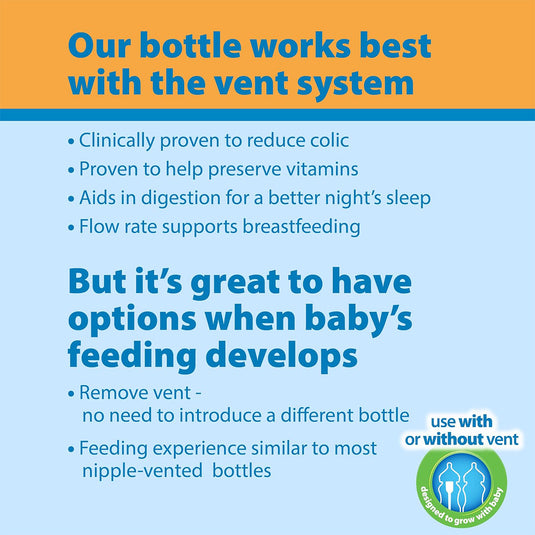 Dr.Brown’s Natural Flow® Anti-Colic Options+™ Wide-Neck Baby Bottle 150mL