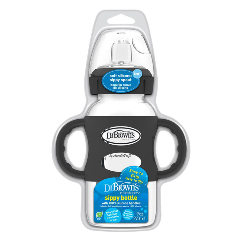 Load image into Gallery viewer, Dr.Brown’s® Milestones™ Wide-Neck Sippy Spout Bottle with Silicone Handles 270 mL
