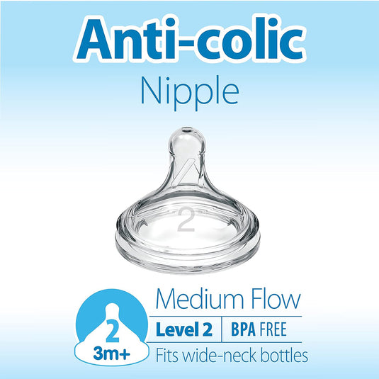 Dr.Brown’s Natural Flow® Wide-Neck Baby Bottle Silicone Nipple